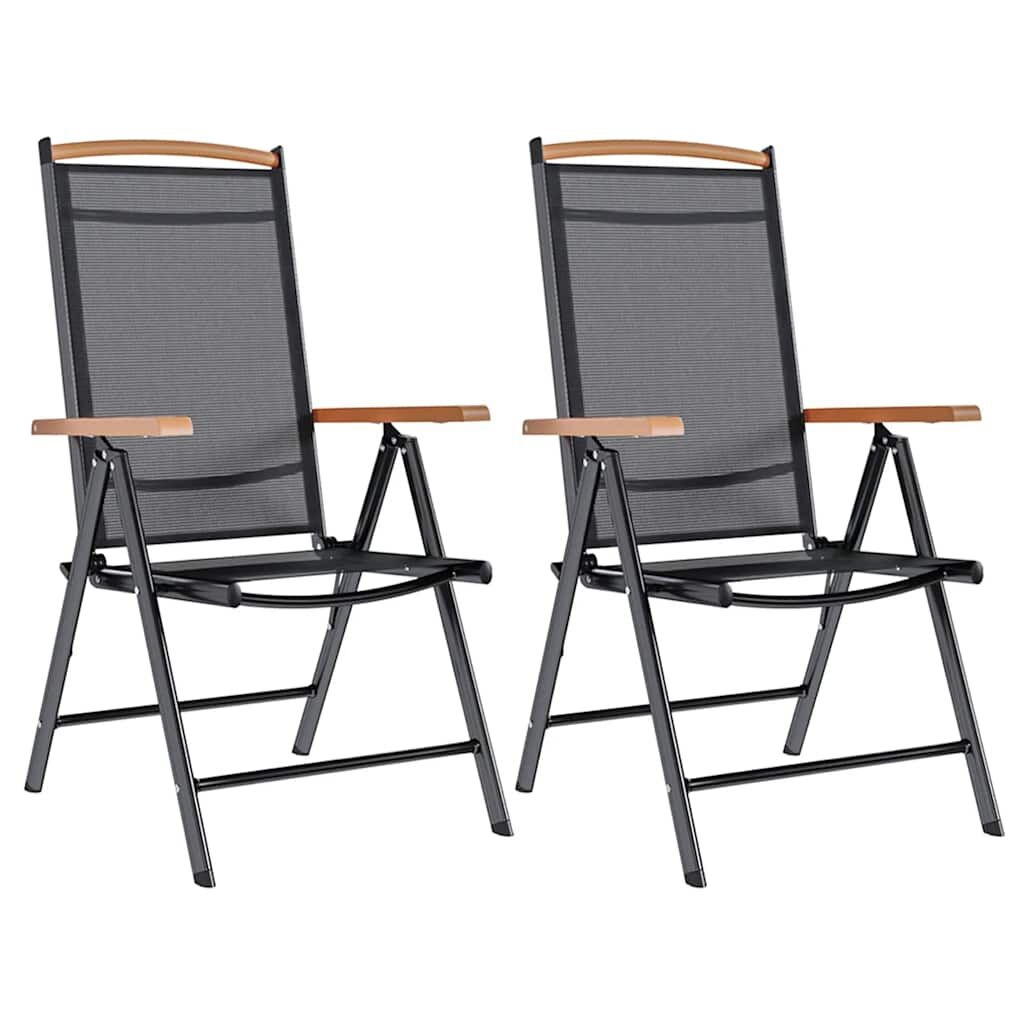 vidaXL Tuinstoelen (2 st) Zwart - 60% Korting - BESCHADIGD!