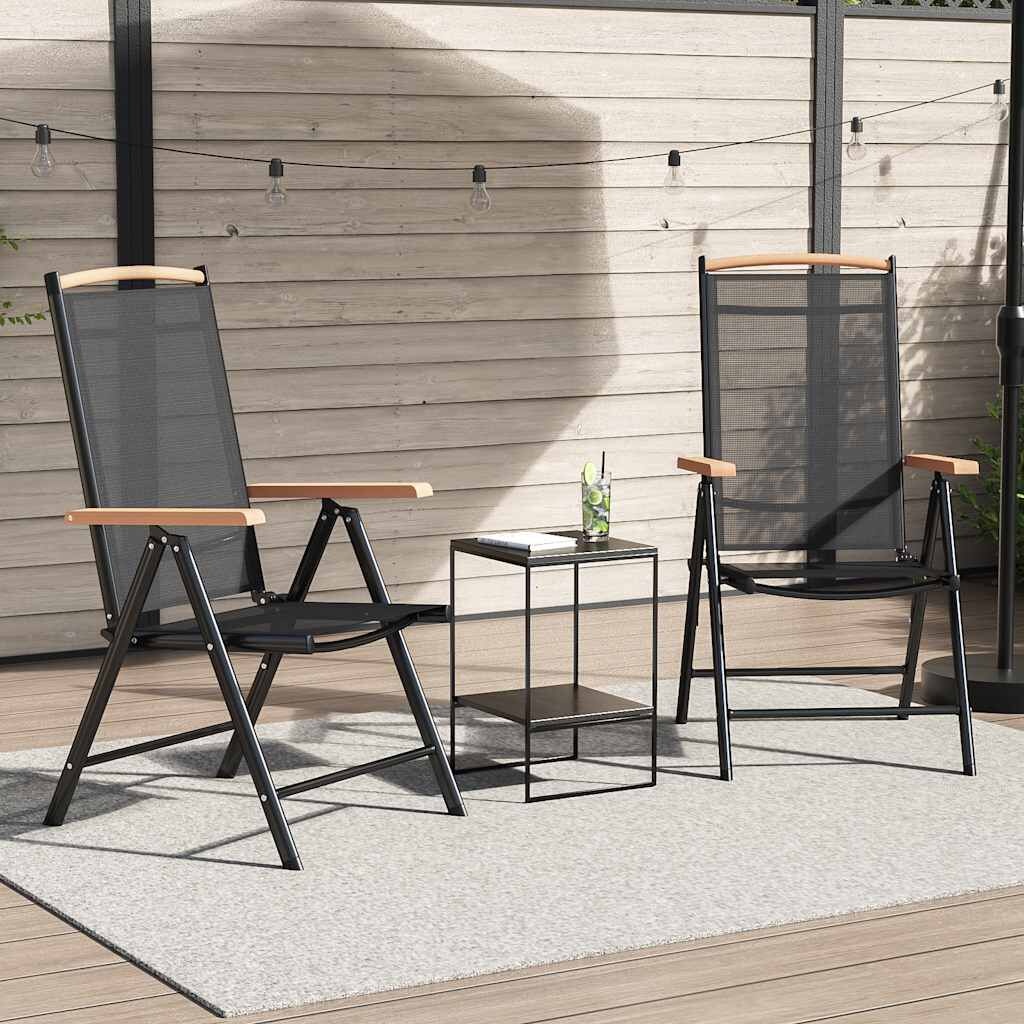 vidaXL Tuinstoelen (2 st) Zwart - 60% Korting - BESCHADIGD!
