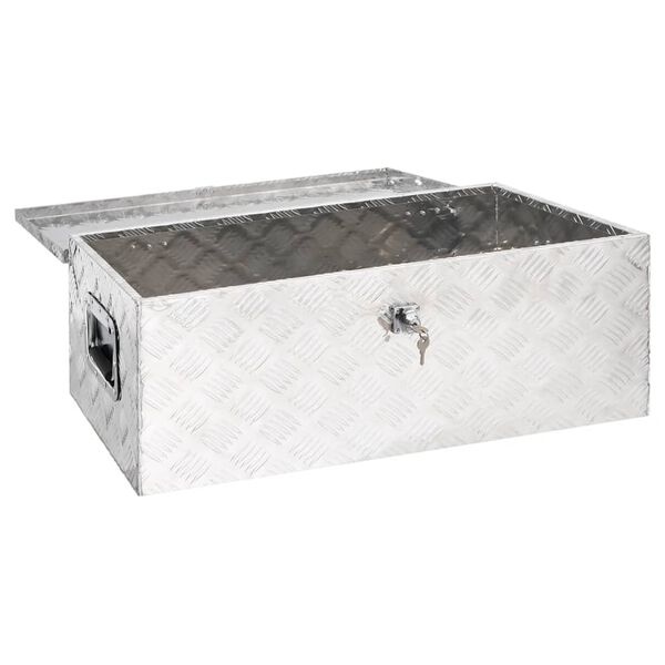 vidaXL Opbergbox Alu 90cm Zilver - 40% Korting! Krasjes, Zonder Handleiding