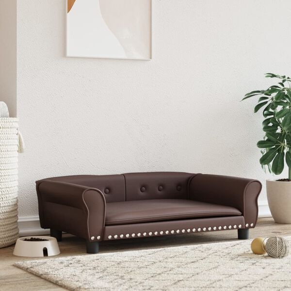 vidaXL Hondenmand Kunstleer Bruin 95x55cm -35%!