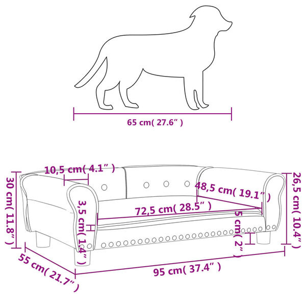 vidaXL Hondenmand Kunstleer Bruin 95x55cm -35%!