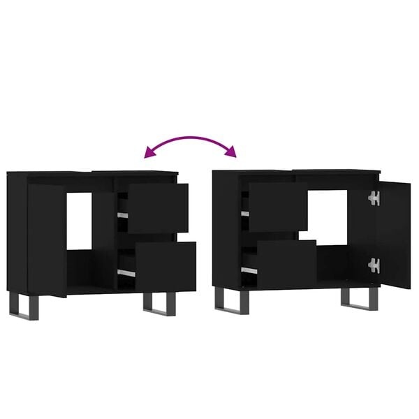vidaXL Badkamerkast Zwart 65cm - 40% Korting! (Montage Check)