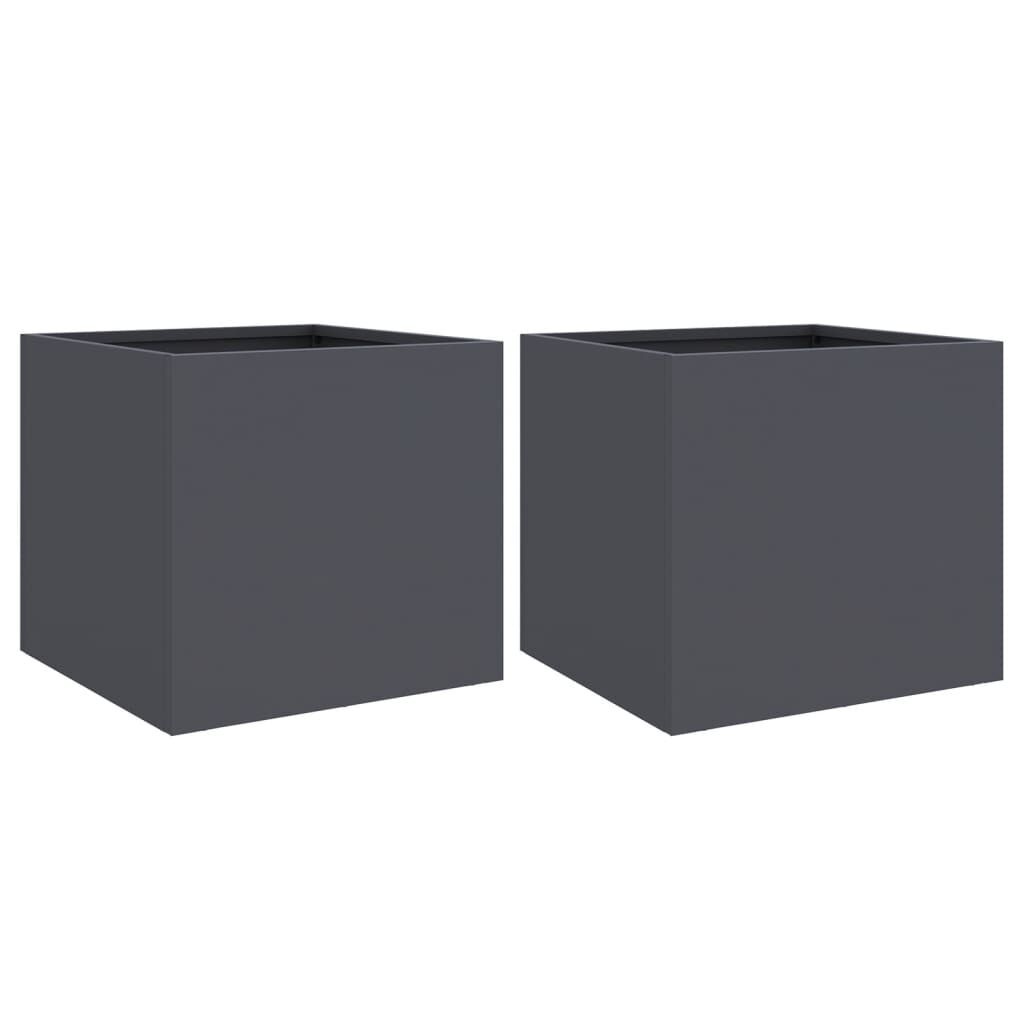 vidaXL Plantenbakken (2 st) 32cm Antraciet - 35% Korting!