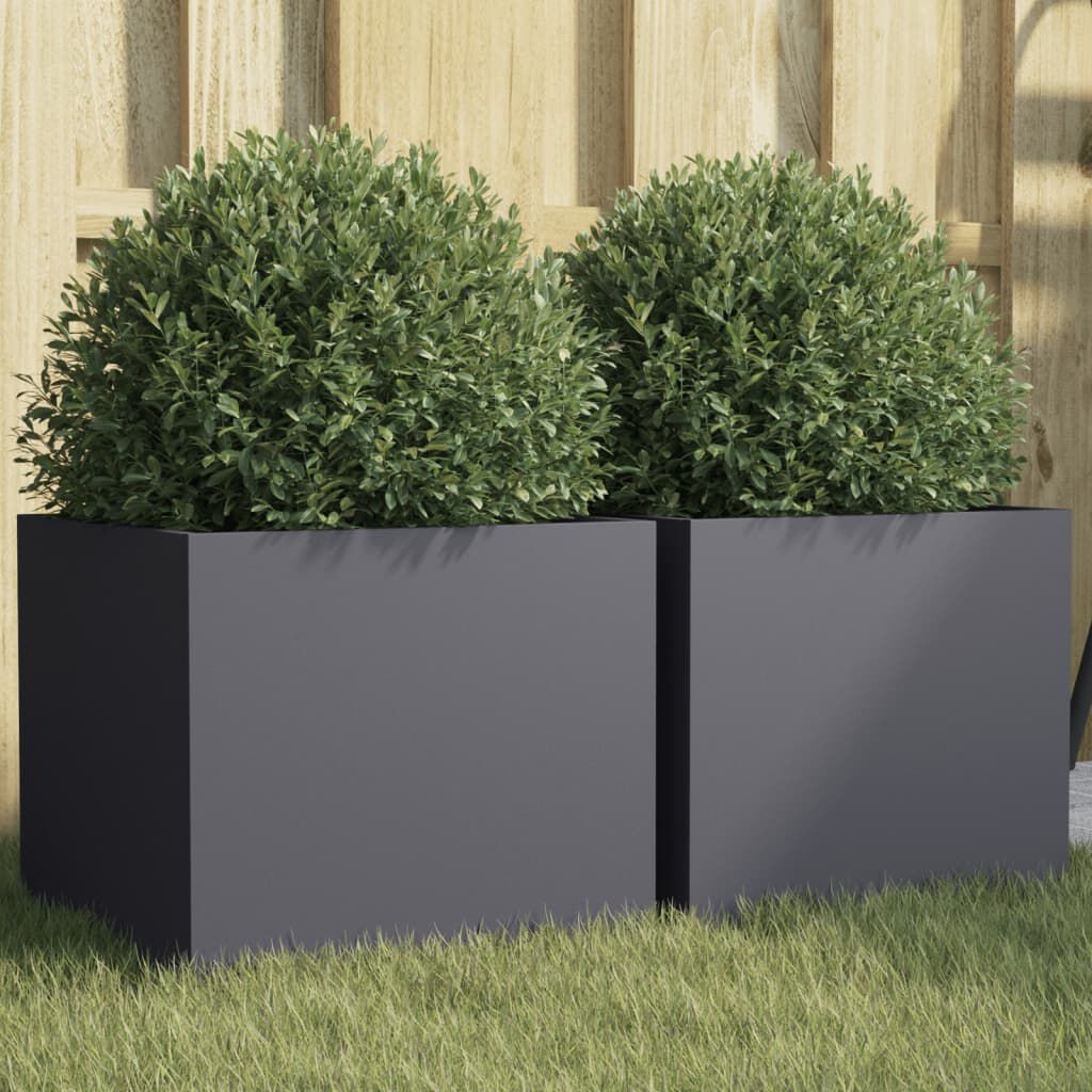 vidaXL Plantenbakken (2 st) 32cm Antraciet - 35% Korting!
