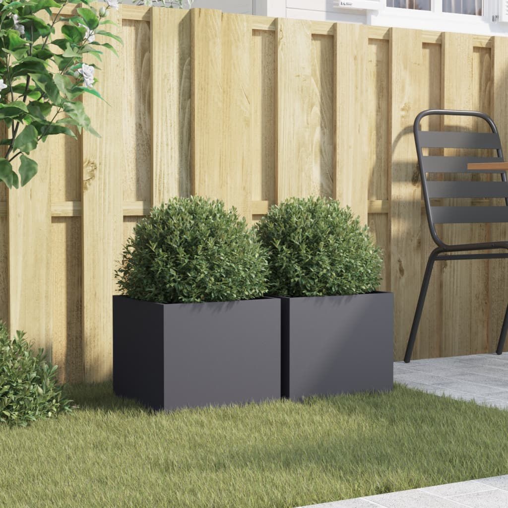 vidaXL Plantenbakken (2 st) 32cm Antraciet - 35% Korting!
