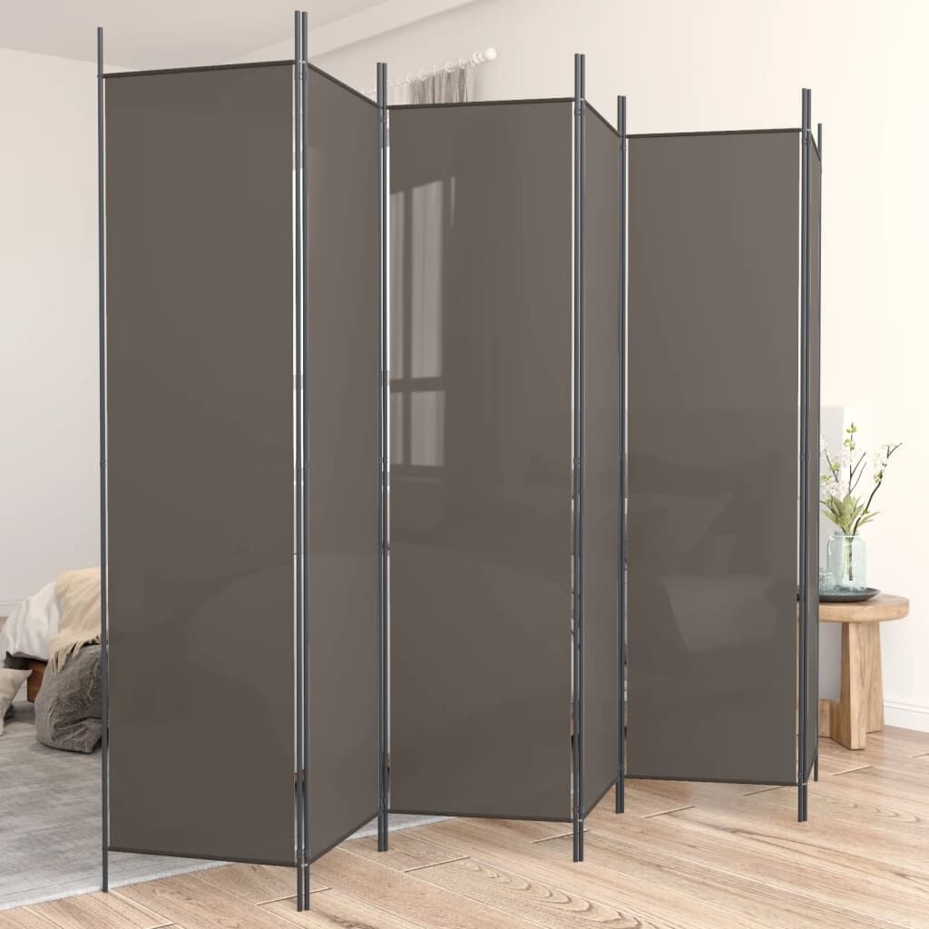 Kamerscherm 6 Panelen Antraciet 300x200cm - 40% Korting!