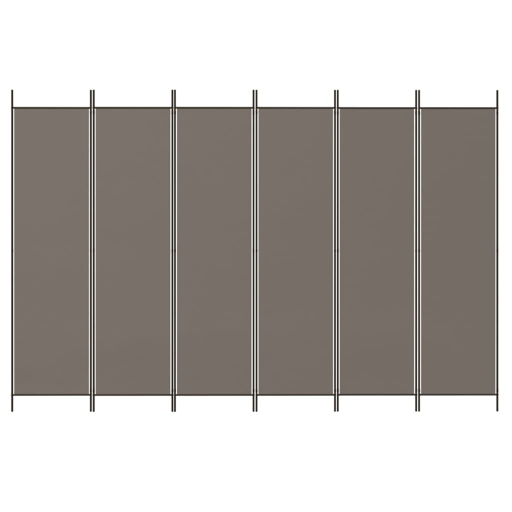 Kamerscherm 6 Panelen Antraciet 300x200cm - 40% Korting!