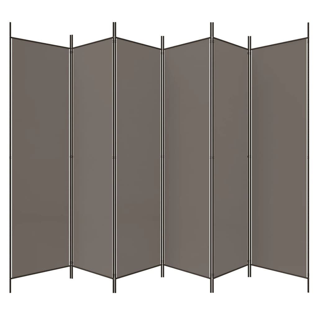 Kamerscherm 6 Panelen Antraciet 300x200cm - 40% Korting!