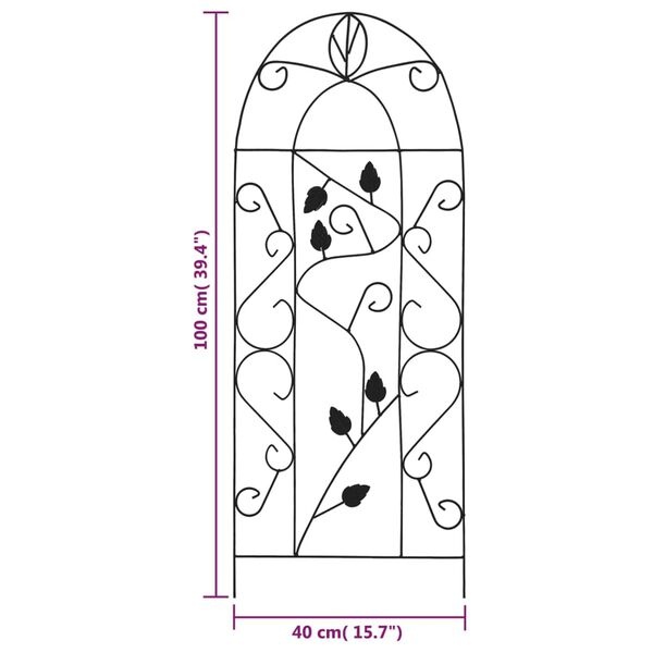 vidaXL Plantenklimrekken 3st Zwart 40x100cm - 40% Korting!