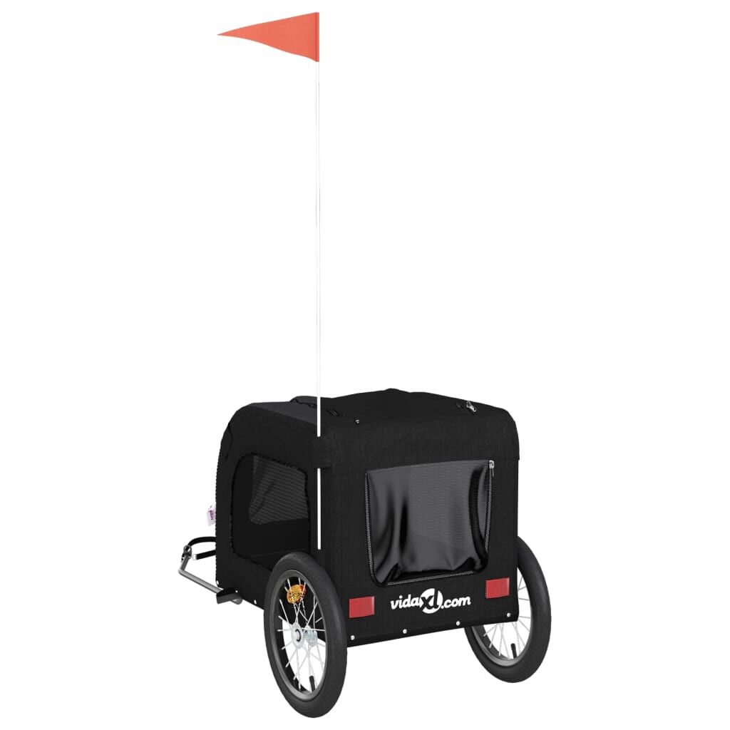 Hondenfietskar Zwart - Oxford Stof & IJzer - 35% Korting!