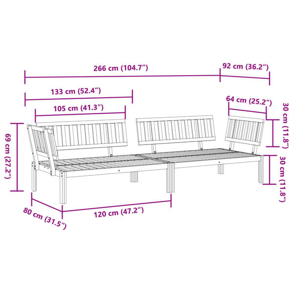 Tuinhoekbank Pallet Acaciahout (2 st) - 35% Korting!