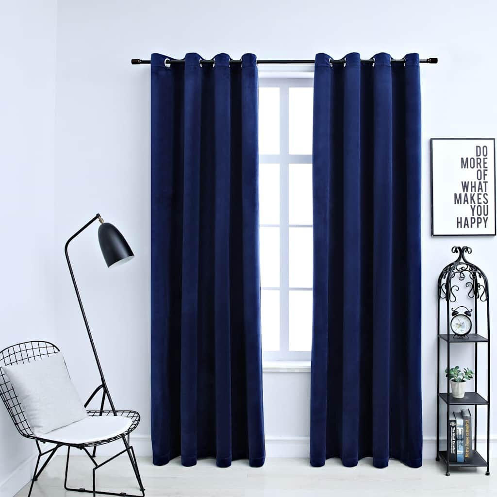 vidaXL Verduisterende Gordijnen Blauw 140x225 - 40% Korting!