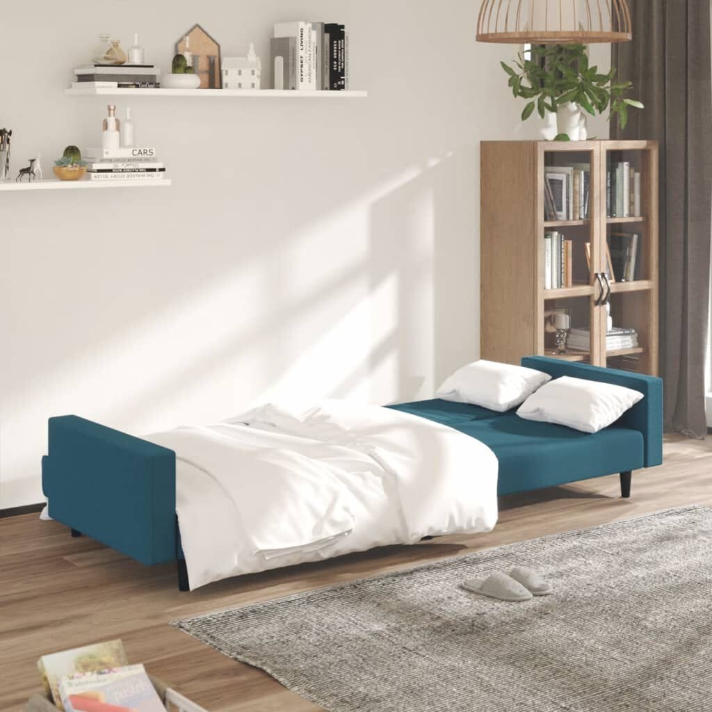 VidaXL Blauwe Fluweel Slaapbank 2-zits - 35% Korting!