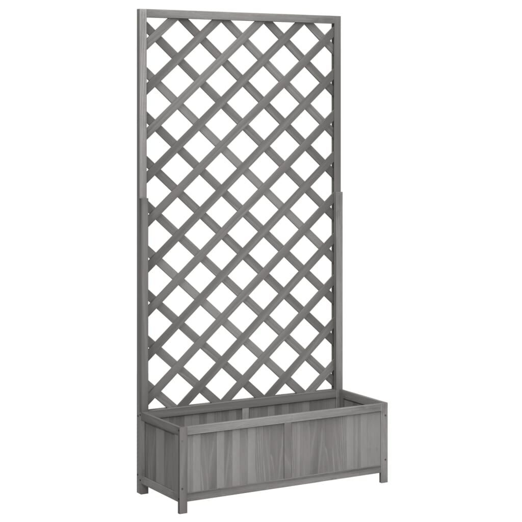 VidaXL Plantenbak met Latwerk Vurenhout Grijs -40%