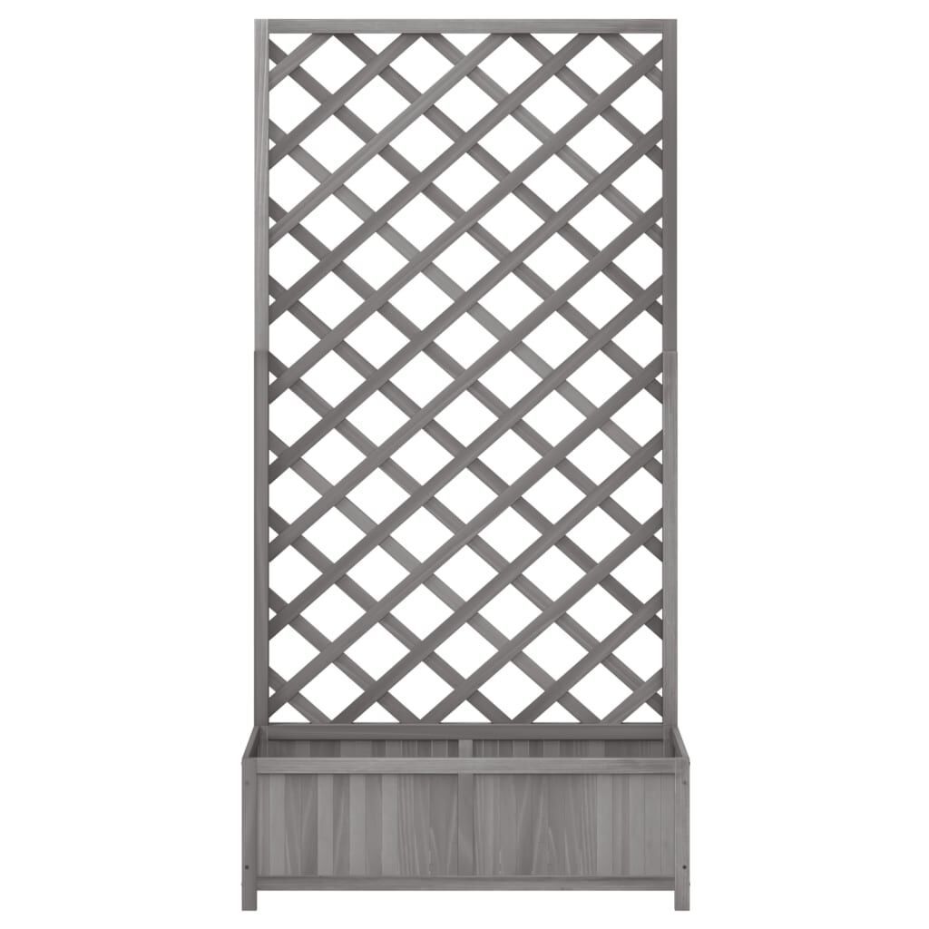 VidaXL Plantenbak met Latwerk Vurenhout Grijs -40%