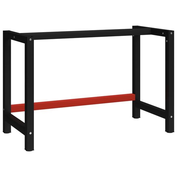 vidaXL Werkbankframe 120cm Zwart/Rood - 35% Korting!