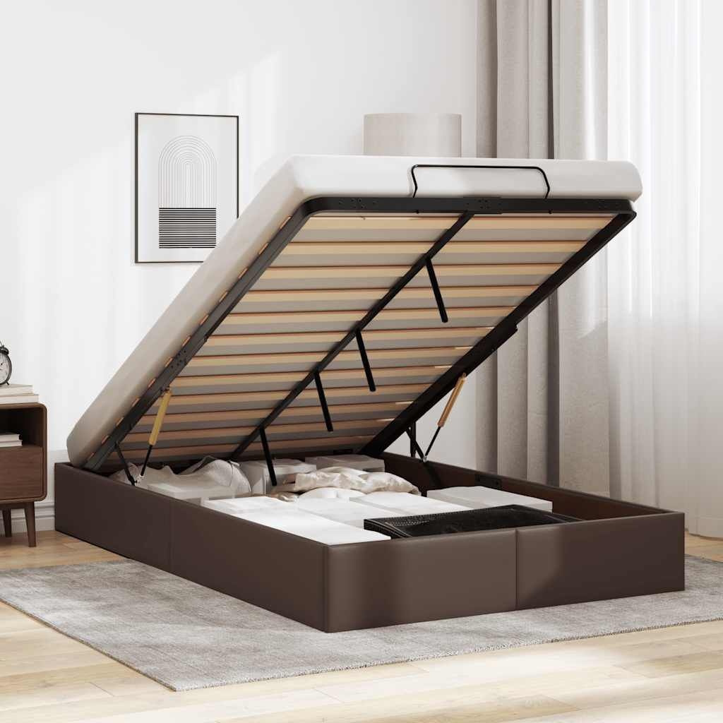 vidaXL Bedframe 120x200 Bruin Kunstleer - 40% Korting!