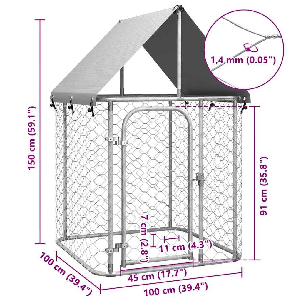 VidaXL Hondenkennel 100x100x150cm - 40% Korting!