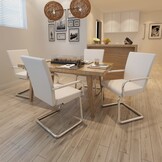 vidaXL Eetkamerstoelen (4 st) Wit Kunstleer -60%!