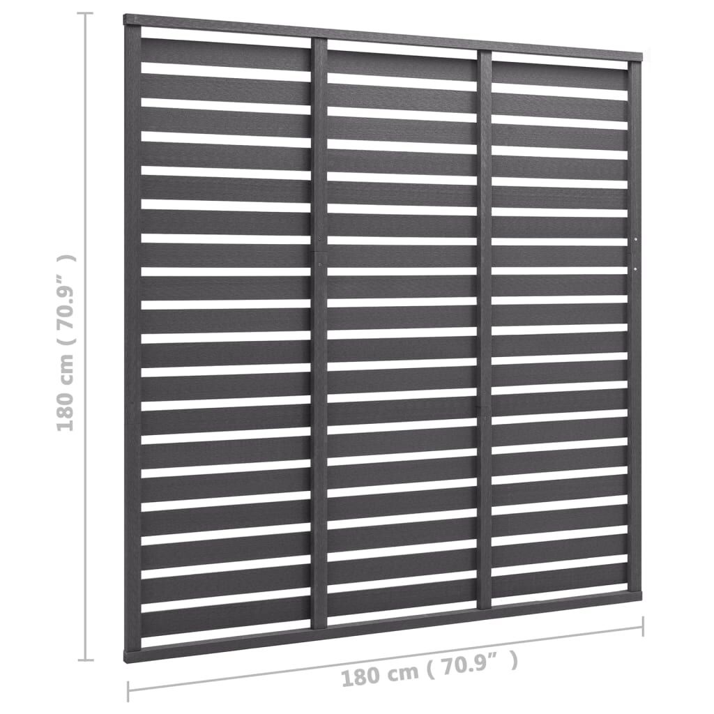 vidaXL Schuttingpaneel 180x180 cm Grijs - 40% Korting!
