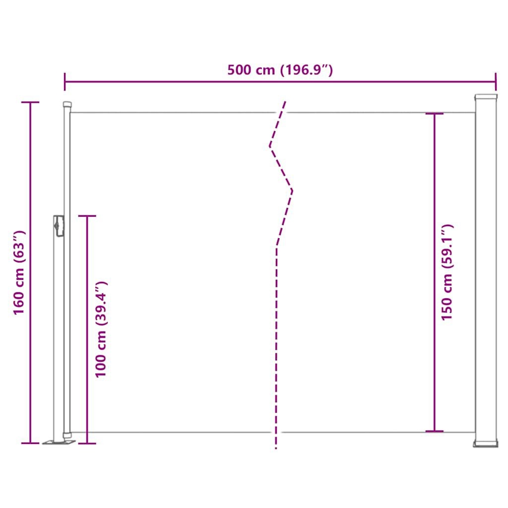 VidaXL Uittrekbaar Windscherm Blauw 160x500cm - 35% Korting!
