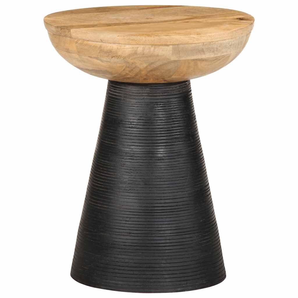 VidaXL Bijzettafel Mangohout Zwart Ø37cm - 40% Korting!