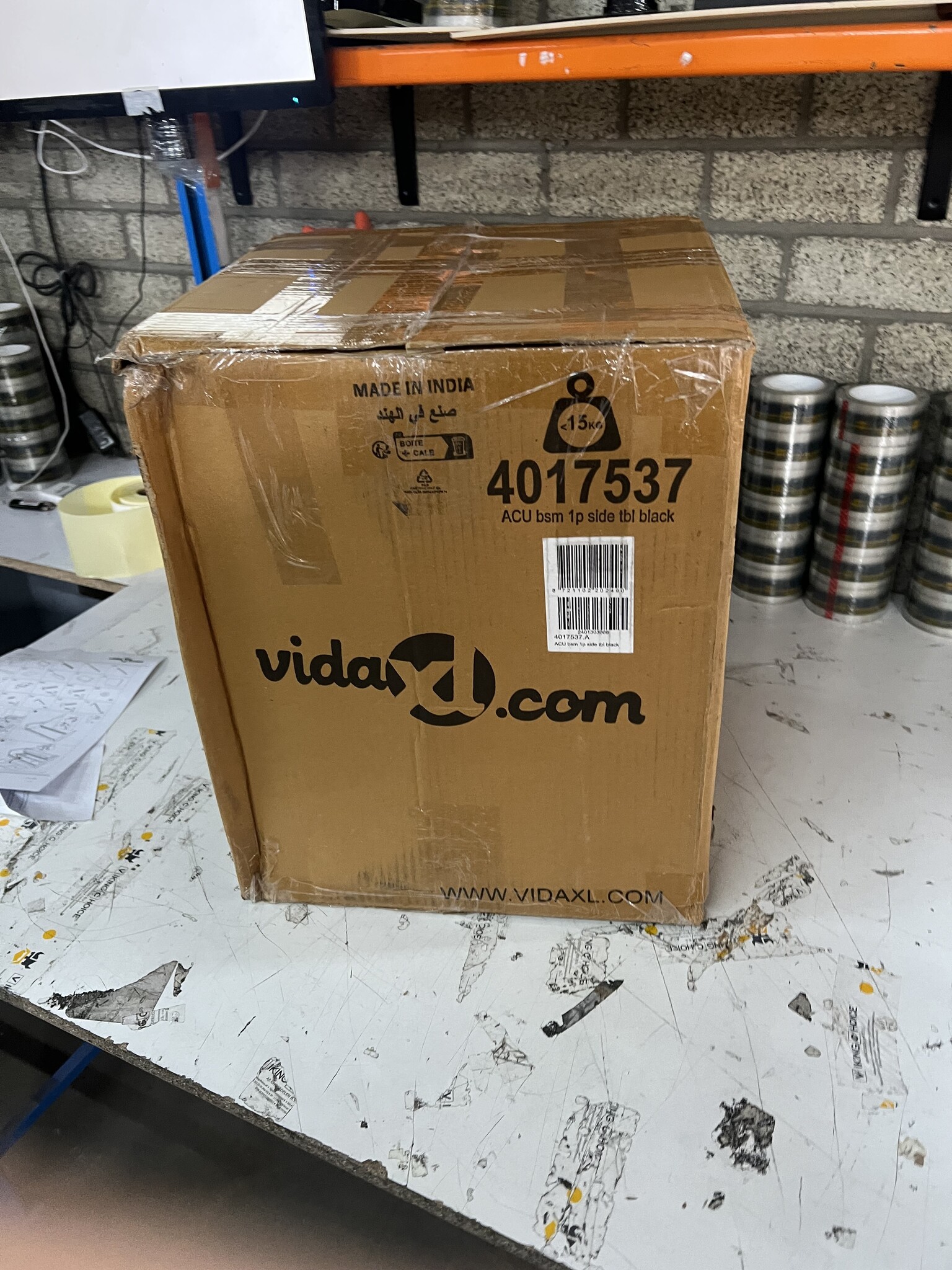 VidaXL Bijzettafel Mangohout Zwart Ø37cm - 40% Korting!