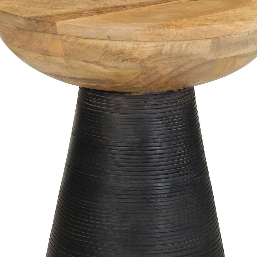 VidaXL Bijzettafel Mangohout Zwart Ø37cm - 40% Korting!