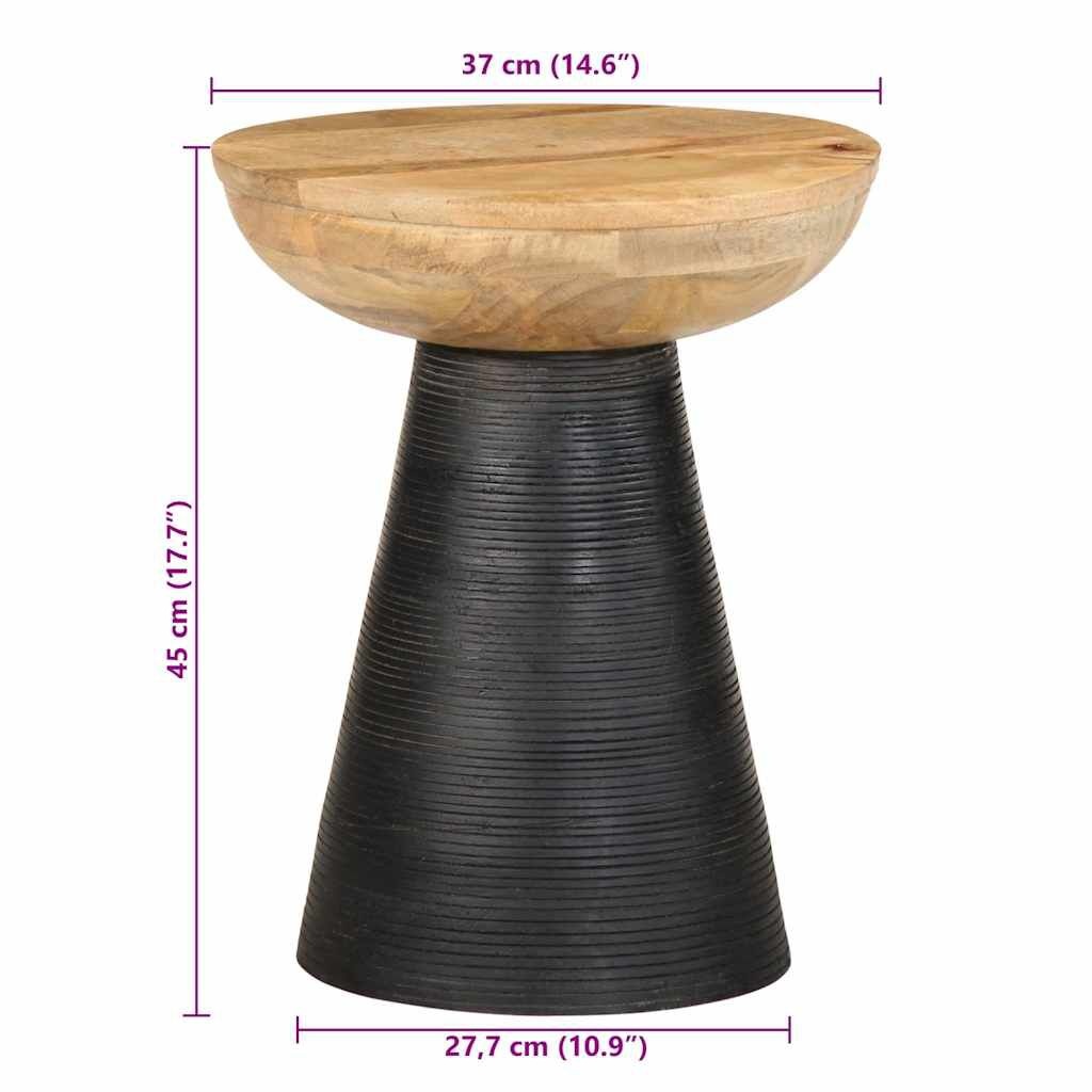 VidaXL Bijzettafel Mangohout Zwart Ø37cm - 40% Korting!