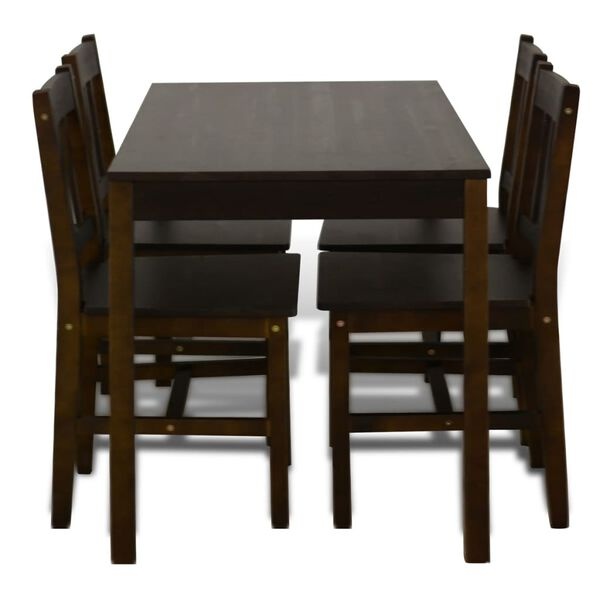 vidaXL Eethoek (Tafel + 4 Stoelen) Bruin - 40% Korting!