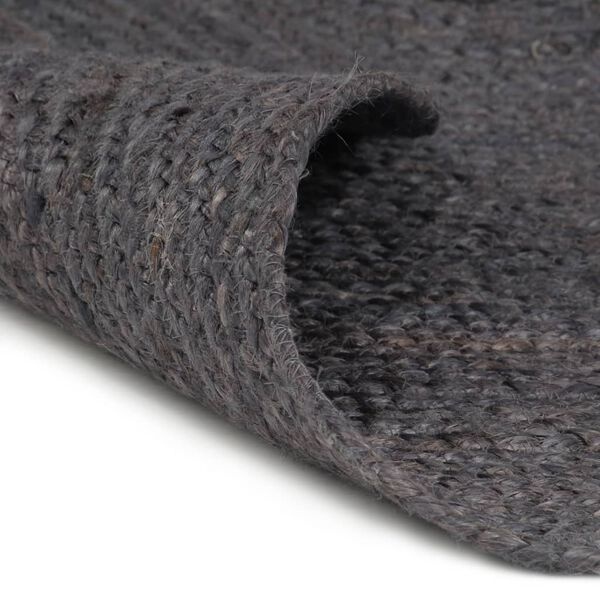Handgemaakt Jute Vloerkleed Ø180cm Donkergrijs -40%