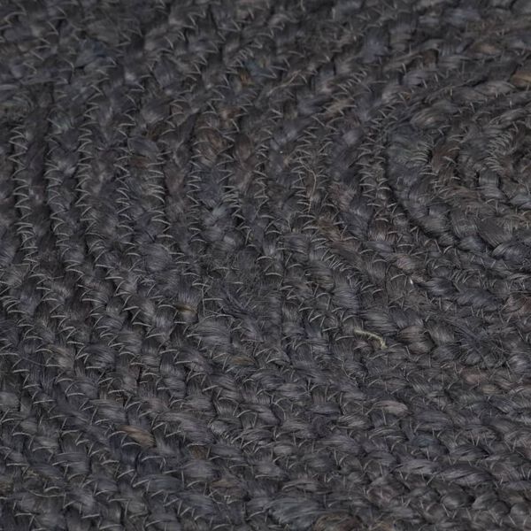 Handgemaakt Jute Vloerkleed Ø180cm Donkergrijs -40%