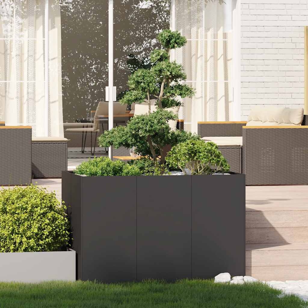 vidaXL Plantenbak Staal Zwart 120x80x80cm - 35% Korting!