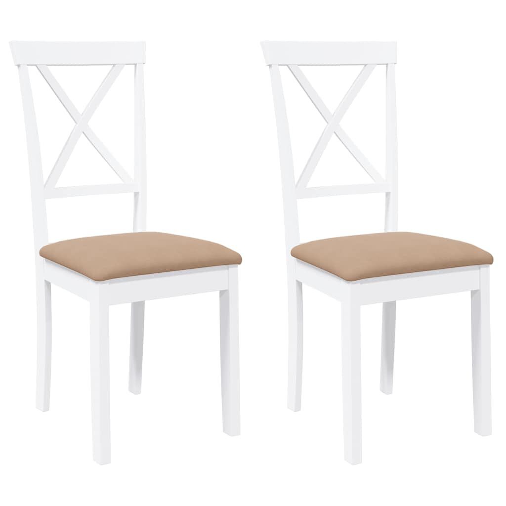 vidaXL Eetkamerstoelen (2 st) Wit Rubberhout -35% Korting!