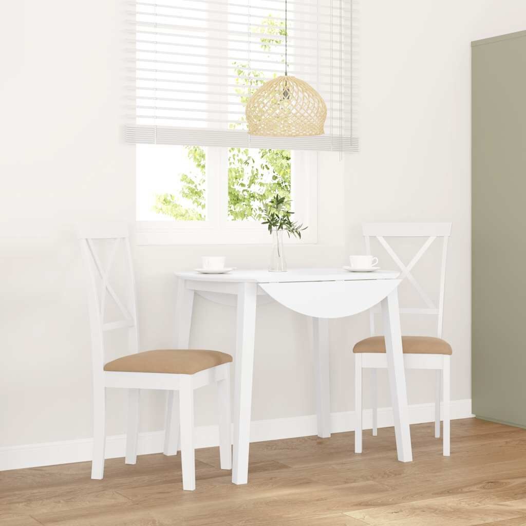 vidaXL Eetkamerstoelen (2 st) Wit Rubberhout -35% Korting!