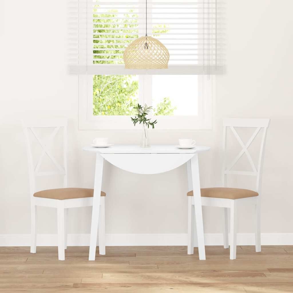 vidaXL Eetkamerstoelen (2 st) Wit Rubberhout -35% Korting!
