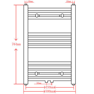 vidaXL Radiator/Handdoekrek Grijs 50x76.4cm - 40% Korting!