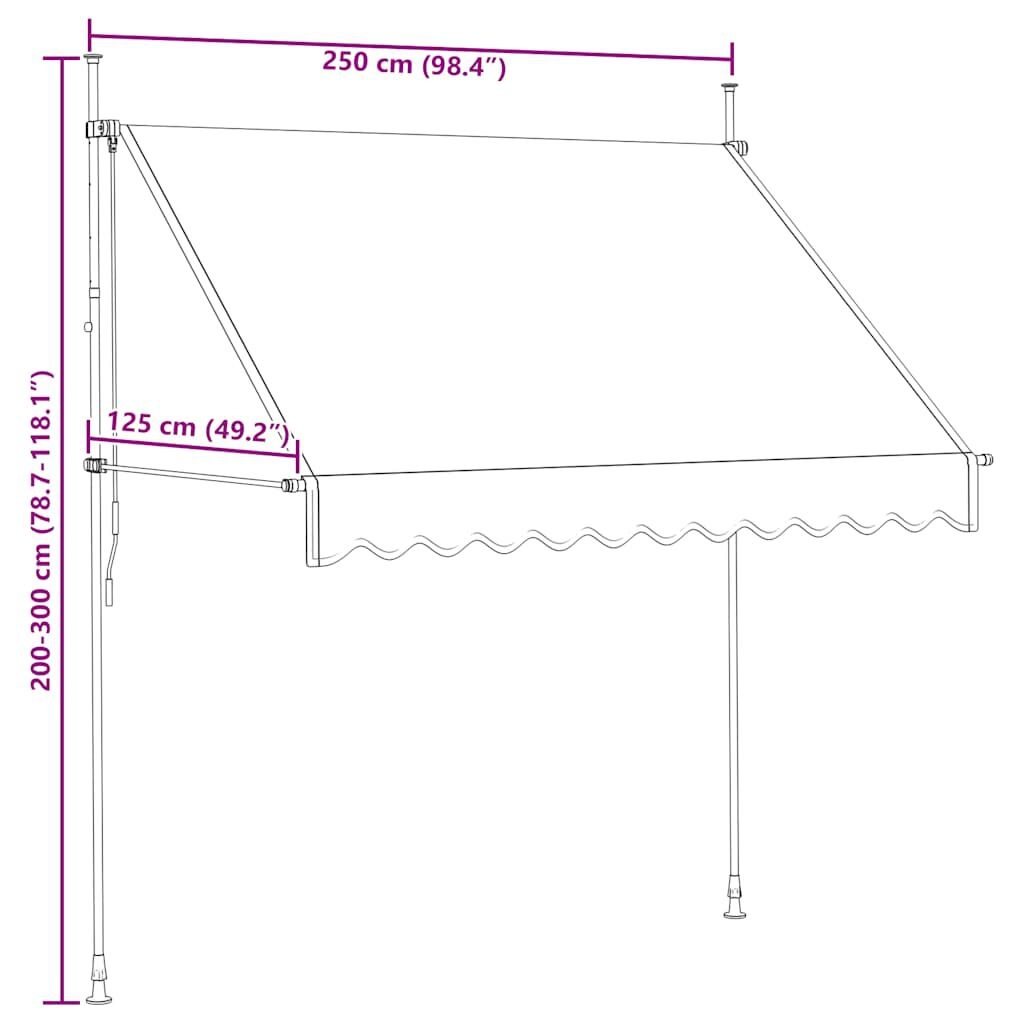 vidaXL Luifel 250cm Oranje/Bruin - 55% Korting! (B-keus)