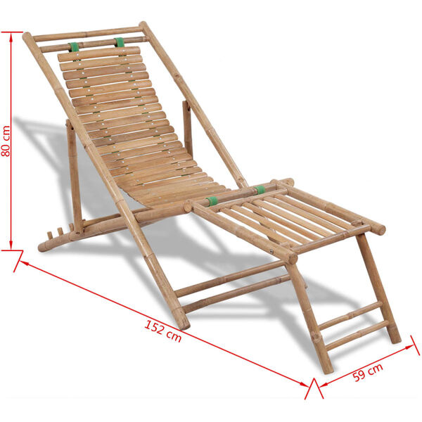 vidaXL Bamboe Terrasstoel met Voetensteun - 40% Korting!