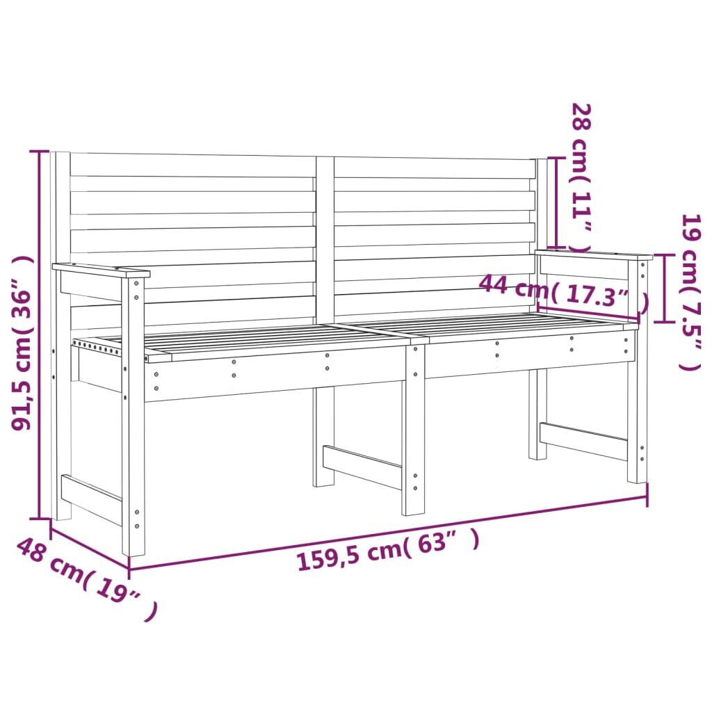 Tuinbank Grenenhout Grijs 159cm - 55% Korting!
