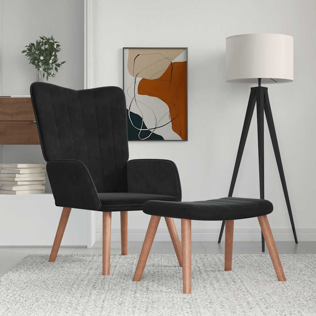 Relaxstoel met Voetenbank Zwart - 40% Korting!