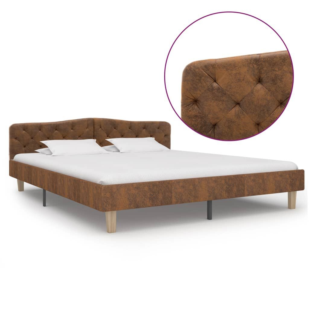 VidaXL Bedframe Kunstsuède Bruin 180x200cm - 55% Korting!