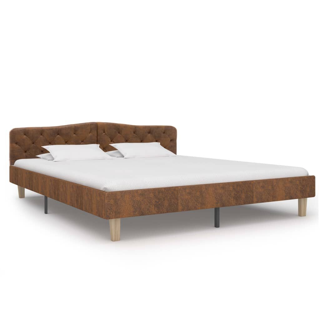 VidaXL Bedframe Kunstsuède Bruin 180x200cm - 55% Korting!