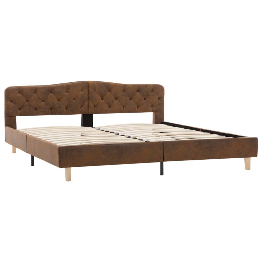 VidaXL Bedframe Kunstsuède Bruin 180x200cm - 55% Korting!