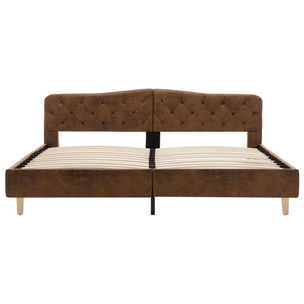 VidaXL Bedframe Kunstsuède Bruin 180x200cm - 55% Korting!