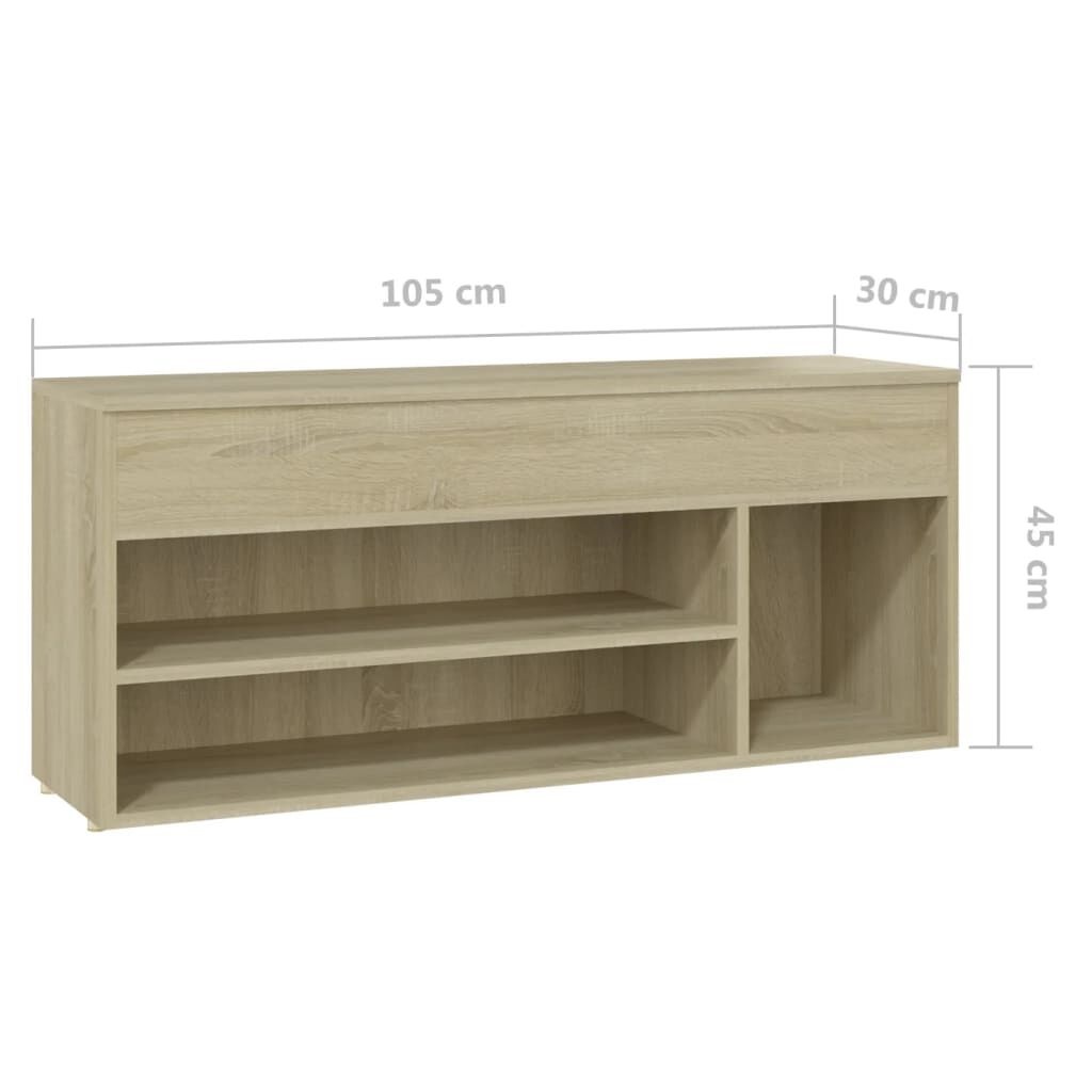 vidaXL Schoenbank Sonoma Eiken 105cm - 40% Korting!