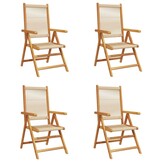 VidaXL Tuinstoelen (4) Acaciahout Beige -40%! Z.G.A.N.