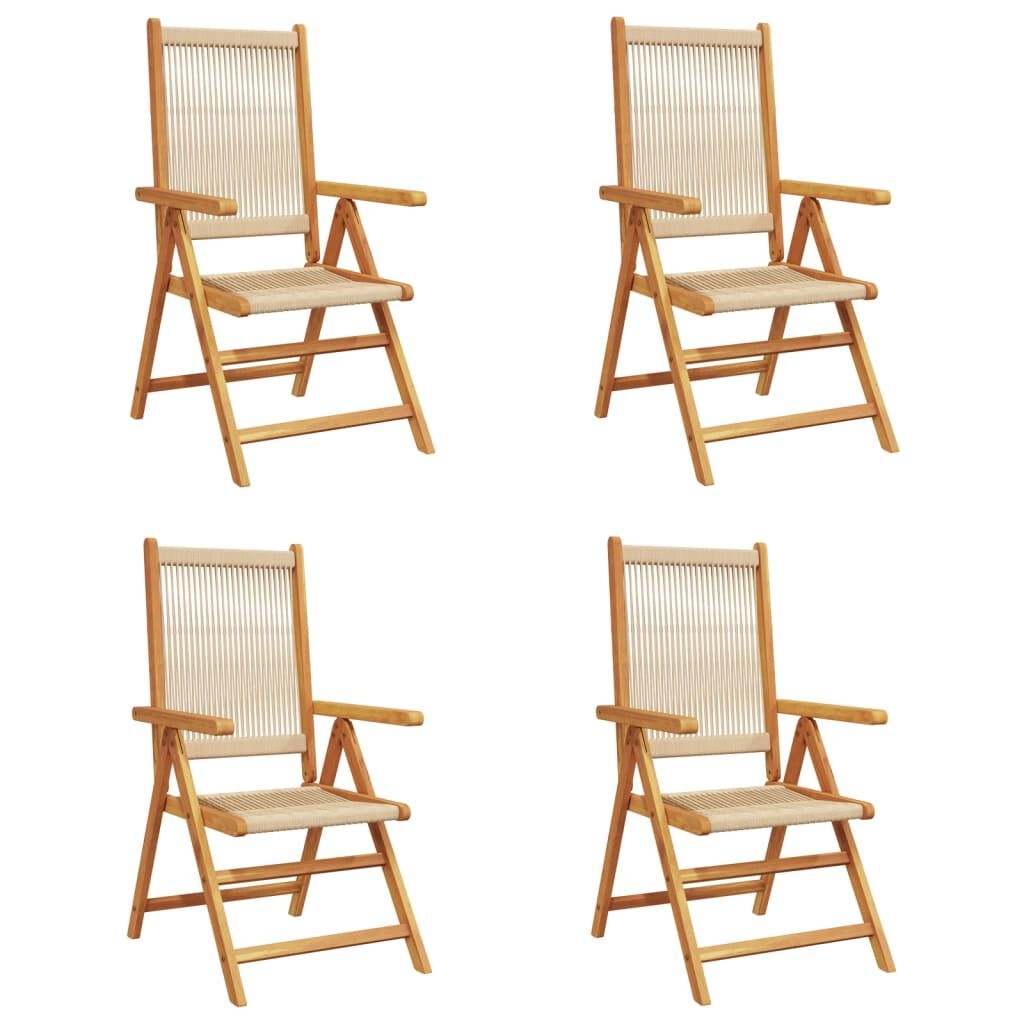 VidaXL Tuinstoelen (4) Acaciahout Beige -40%! Z.G.A.N.