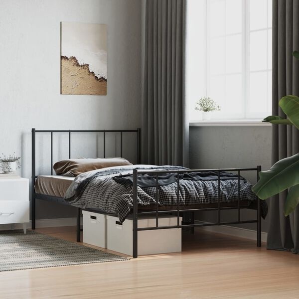 vidaXL Bedframe 90x190 Zwart Metaal -40%! Nieuwstaat