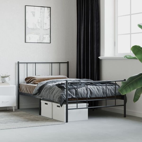 vidaXL Bedframe 90x190 Zwart Metaal -40%! Nieuwstaat